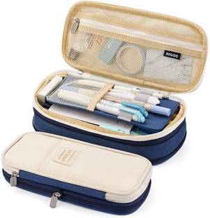 Stoper Pencil Case Compass with Compartments Durable Storage Multiple Pencil Pouch Box Stationery Case For Student Art Canvas Pencil Boxes