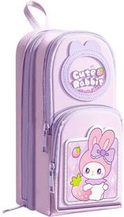 PRAYAN ENTERPRISE Multipurpose Stationery Zipper Pouch for Kids Cute Rabbit Design Art EVA Pencil Box
