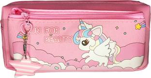 poksi Unicorn Unicorn Pencil pouch with additional space to keep Pens, cards Art Polyester Pencil Box