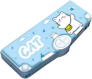 DHRUVINE PB-0-CT2 Cat Art Plastic Pencil Box