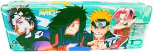Shivasach Naruto Magnetic Double-Sided Pencil Box with Inbuilt Sharpener for Kids Anime Art Plastic Pencil Box