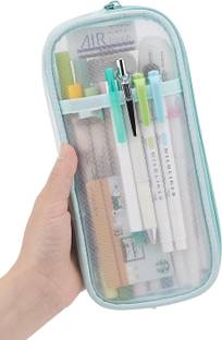 Ghelonadi Transparent Stationary Bag Office Organizer Box Transparent Stationary Bag Art Polyester Pencil Box
