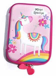 ShopNGift Premium Stylish Unicorn Owl Print Large Capacity Hardtop EVA Pencil Case 1 Art Polyester Pencil Box