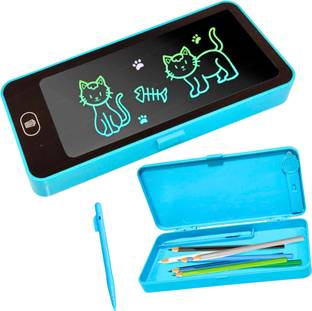 Jaspero LCD WRITING TABLET WITH PENCIL BOX For School Kids & Students Geometry Box