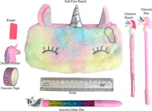 lip ray FUR COMBO UNICORN Art Artificial Leather Pencil Box