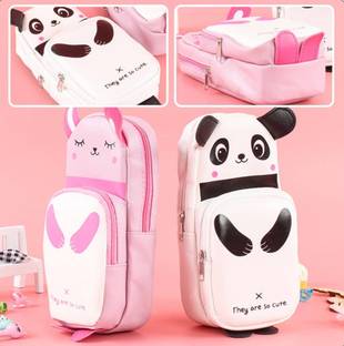 HAPPY SHOPPING STORE Amazing Combo Digital Panda Shape Pencil Box/Pouch 2 Zipper Pockets New Design Art Artificial Leather Pencil Boxes