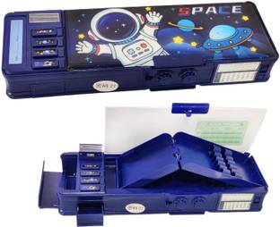Devdhan Space Password for Children (Astronaut), Many Function and Departments, Special Buttons Art Plastic Pencil Box