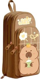 CraftGuru 993 CAPY BARA BROWN CAPY BARA BROWN Art Polyester Pencil Box