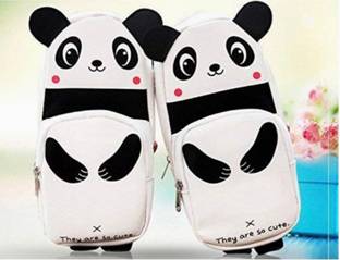 AJSTRUGGLE Amazing Panda Shape Pencil Case Large Capacity Students Cute Pen Holder Bag. New Design Art Artificial Leather Pencil Box