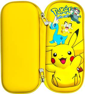 LIOGLOBAL 7D Pencil Case Set Zipper Pouch with Inner Compartment & Pencil Holder Pokemon Print Large Capacity Pencil Case Art EVA Pencil Box