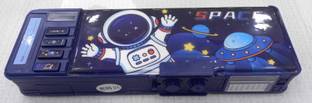 JOY MAKER Space Password Pencil Box for Children (Astronaut), Many Function and Departments, Special Buttons Art Plastic Pencil Box