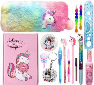 TITIRANGI Unicorn Stationery Set for Girls Unicorn Return Gifts for Birthday Parties for A5 Notebook Kids Girl Stationery Set for Kids ReturnGift Pencil Box with All Stationery Item 160 Pages