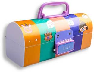 radhey preet Carton Print Password Protected Pen, Pencil Storage Compass Box, For Boys & Girls, Only Empty Case, (RP554) Art Plastic Pencil Box