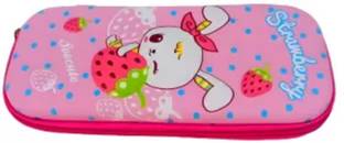 FITUP ® STATIONERY BOX FOLD PINK STRAWBERRY (9X4 CM) STRAWBERRY Art EVA Pencil Box