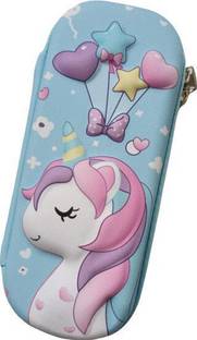 LANCETRADERS Blue Unicorn 3D Unicorn Art EVA Pencil Box