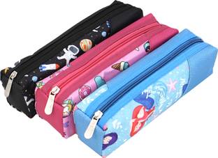 तुलमान Stationery Pouch with Zip Lock Accessories for Boys/Girls/Children कार्टून आर्ट Polyester पेंसिल बॉक्स