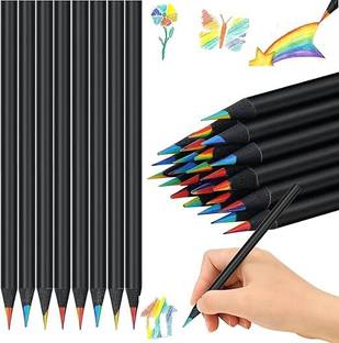 SVULINT 12 Pcs Rainbow Colore Pencils 7 Color in 1 Rainbow Pencil Pencil