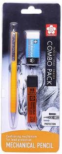 sakuraa Mechanical Pencil Starter set with lead refill and foam eraser (HB,0.5) Pencil