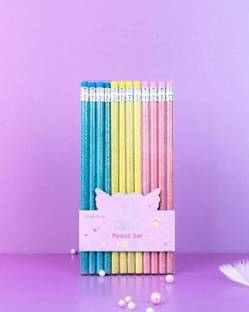 Bonafide Premium Glitter Body Pencils for Kids Fine & Strong Nib Return Gifts Set of 12 Pencil
