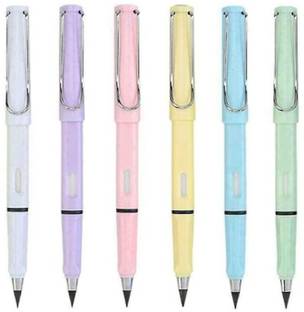Barbarik 6 Pcs Everlasting Inkless Portable Reusable Pencil with eraser Pencil