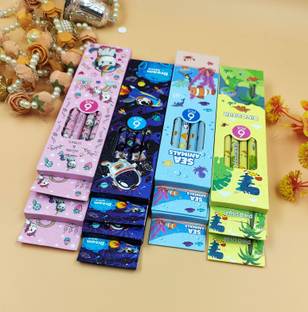 Paper Bear Sea Life ,Space, Unicorn and dino HB Pencil Set of 8 Pencil