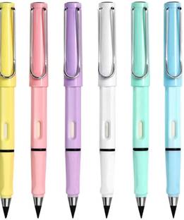 PABUZA 6pcs Inkless Pencils Eternal Everlasting Pencil Replaceable Head Infinite Pencil Pencil