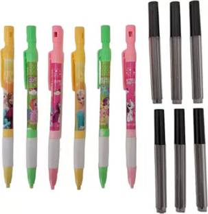 apcatio 6PCS Fancy Cartoon Printed Mechanical Pencils 2.0mm with Lead Refills Box Pencil
