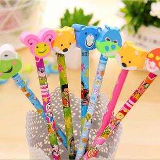 Tera13 Gifts Pencil Set for Kids (6 pcs) Pencil Eraser for Kids Return Gifts Pencil