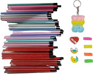 Posshe 20 HEXA pencil 10 Tringle pencil 4 Toy eraser 2 cartoon eraser 1 Dil Sharpener Pencil