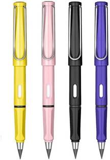 AMB 4 Pcs Everlasting Inkless Portable Reusable Pencil with eraser (Pack of 4) Pencil