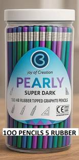 Aahum 100 pencils per box with 5 sharpners Round Shaped Pencil Multicolor Jar Round Shaped Pencil