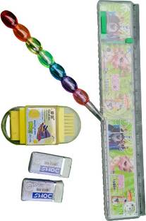 TKH Scale 20 cm With Ball Game 2 Eraser 3 in 1 Pencil Sharpener and Pencil Pencil