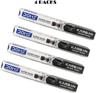 DOMS Super Dark Karbon Eraser Tipped HB/2 Graphite Pencil