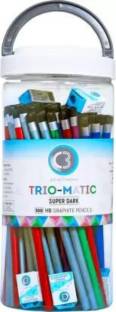 Sloies DOMS C3 Trio-Matic-Tringle Shaped Pencil Jar-(Multicolor) 100 Pencil Pencil
