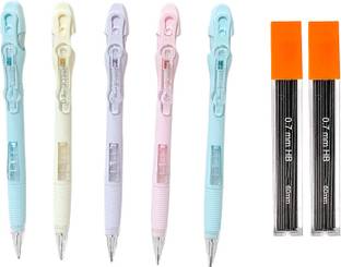 HARDSOSH'S COUTURE 0.7mm Lead pen pencil with In-Built Eraser (Pack of 5) with 2 leads Pencil