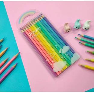 YEF Unicorn Theme Pastel Color Pencils | Set Of 12 Shades | Pencil