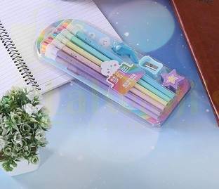 AtRate Premium Design HB Pencils with Eraser and Sharpener-Wooden Pencil Pencil