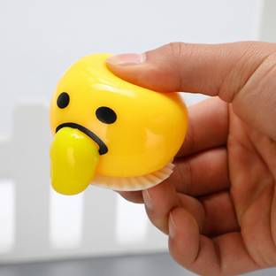 TWINZEN Puking Ball, Cute Yellow Round Sucking&Vomiting Egg Yolk, Family Funny Toy Gifts Pencil