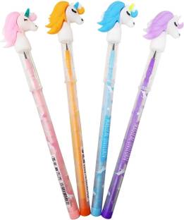 Taars Unicorn Fancy Push Pencils for Kids Birthday Return Gifts Party Pack of 4 Pencil Pencil