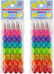 KIDLAND Rainbow Color Brick Non-Sharpening Stack Pencil Set for Kids (Set of - 2) Pencil