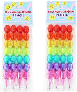 Daizen's Non-Sharpening Fancy Pearl Pencil for Kids|Moti Pencil Round Shaped 8 Pencil