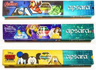 अप्सरा Avengers 10, Princes 10, Mickey 10 {Pack of 03 box, 30 Pencil } पेंसिल
