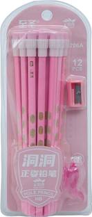 GETHOME Kaspa (Pack of 1) 12 PCS Pencil With Eraser, 1 Pencil Grips and 1 Sharpener Pencil
