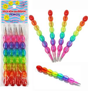 Bloombec Moti Design Non-Sharpening Stacking Pencil for Kids Pencil
