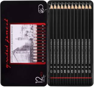 Qalam Kaari Artist Pencil for Sketching Drawing Art with Metal Case For Professional Artist Pencil