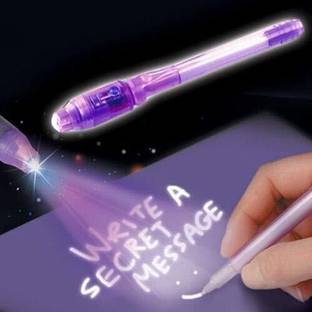 HILYENTERPRISES Invisible Ink Magic Pen (3 Pieces) with UV-Light Birthday Return Gifts Pencil
