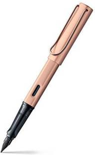 Bwogue Rose Gold Shining Fountain Pen with Absorber & 2Pcs Extra Ink Cartridge Pencil
