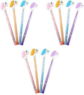 Toxen 12pcs Unicorn Fancy Pencils Push Pencils for kids Birthday Return Gifts Pencil