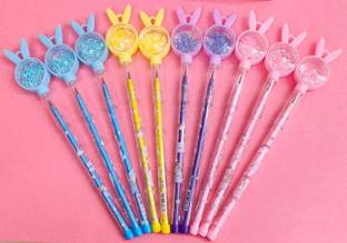 AMANVANI olorful Glitter Push-up Non Sharpening Pencil for School Children Pencil