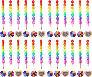 KIDSKRAFT Return Gift In Bulk/Colorful Multishape Eraser & Non-Sharpening Pencil Combo Pencil